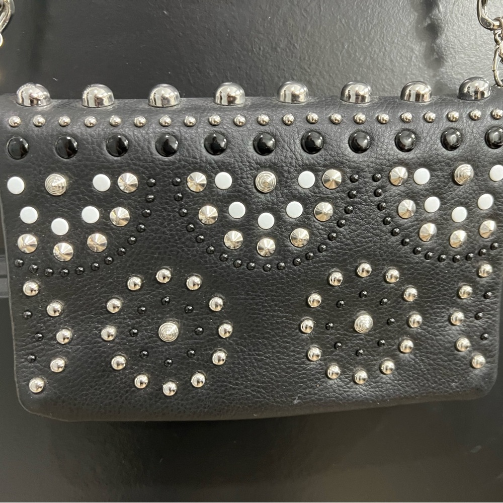 Nasty Gal Black Studded Circle-Accent Crossbody Bag